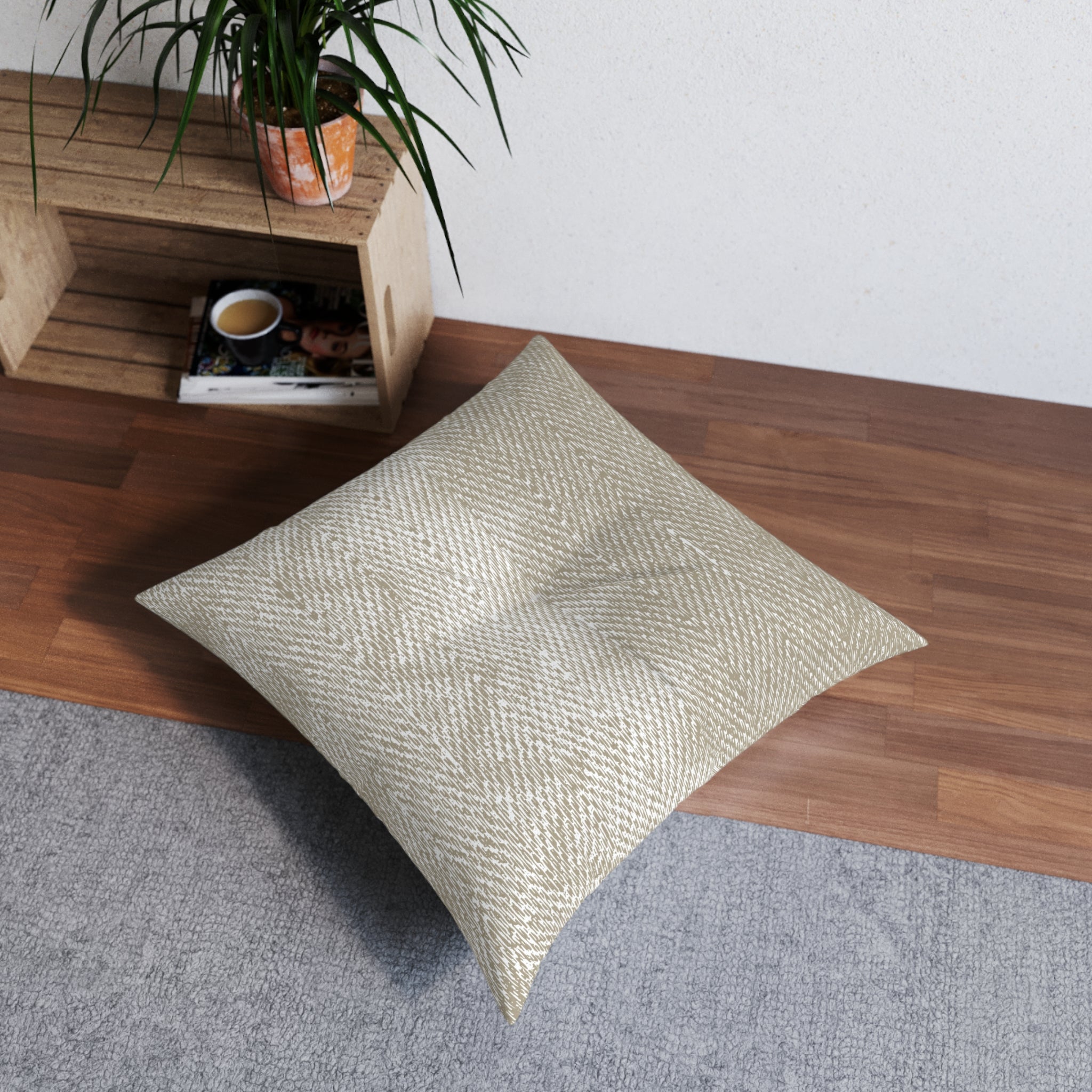 FloorSofa Rotan weave linen