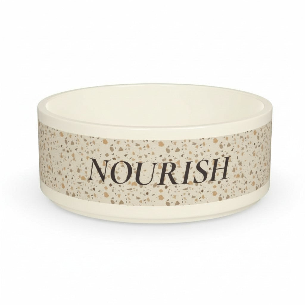 NOURISH Ritual Bowl Ivoor Terrazzo'— Dog & Cat Feeding Dish