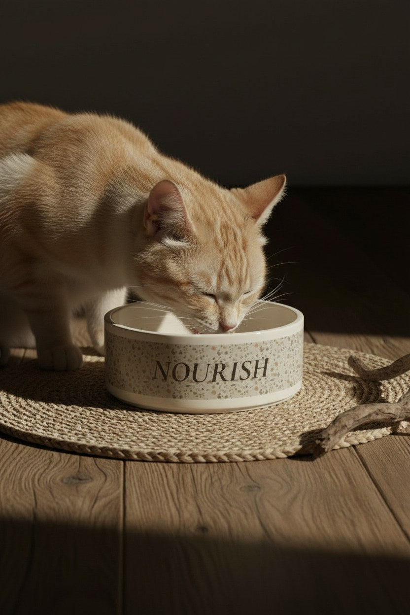 NOURISH Ritual Bowl Ivoor Terrazzo'— Dog & Cat Feeding Dish